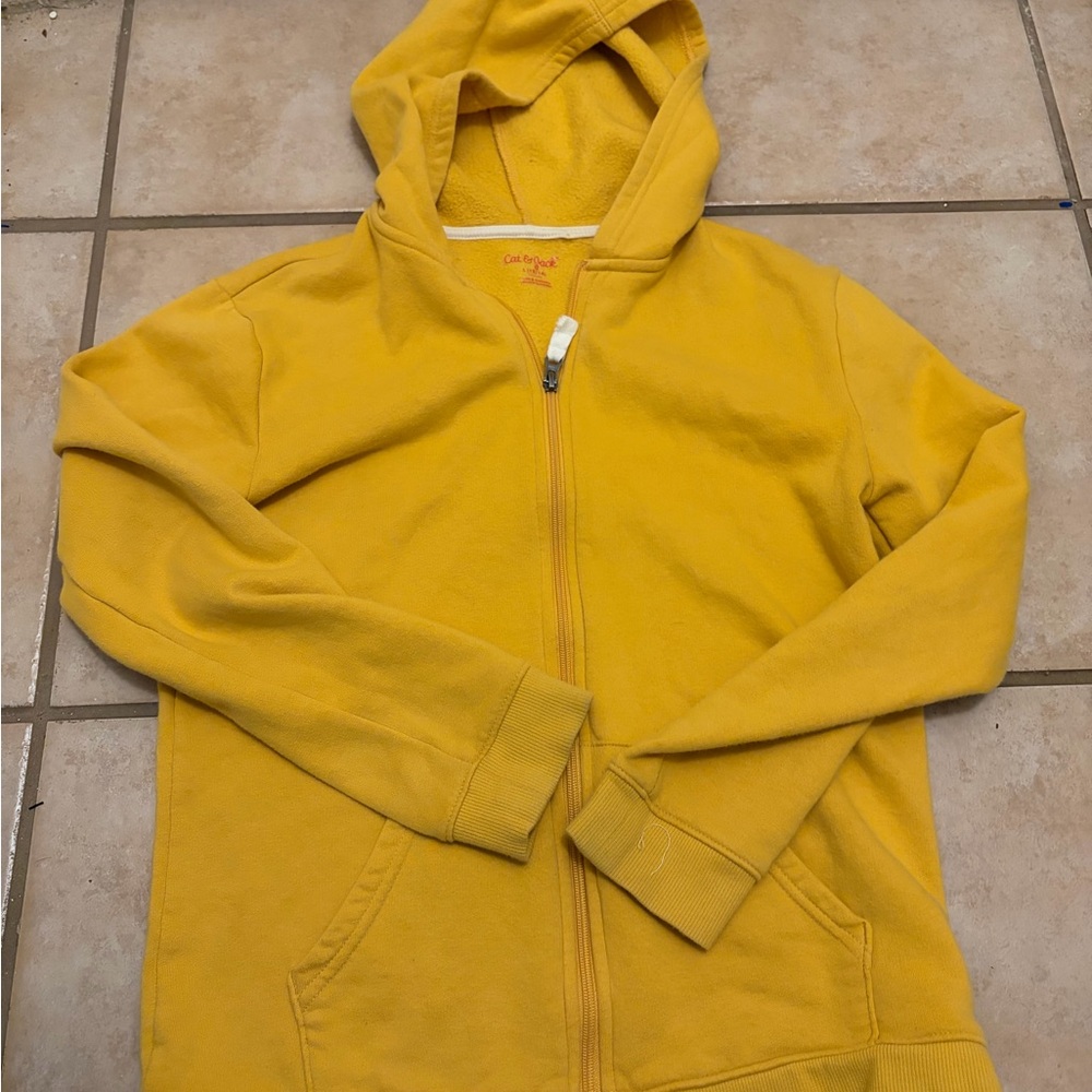 Cat & Jack Mustard yellow Zip-Up hooded Jacket